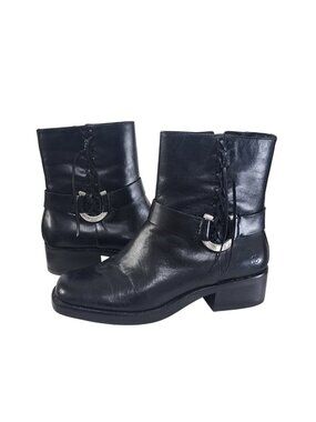 LUCKY BRAND - WOMENS KAMANY BLACK LEATHER BOOT - Size 9M